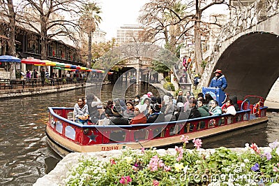 San Antonio River Walk boat tour Editorial Stock Photo