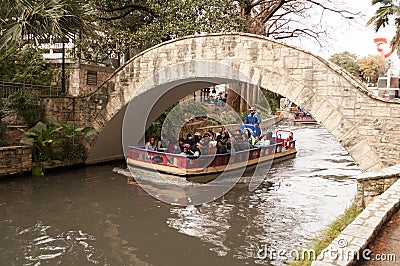 San Antonio River Walk boat tour Editorial Stock Photo