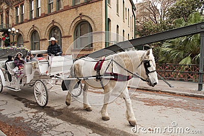 San Antonio River Walk Carriage Tour Editorial Stock Photo