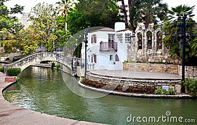 San Antonio Riverwalk Theater Stock Photo