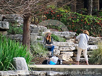 San Antonio, Texas - March 6, 2017: Outdoors photo shoot along the River Walk Editorial Stock Photo