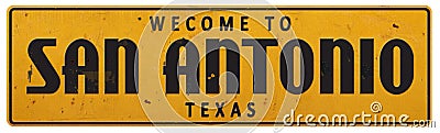 San Antonio Texas Street Sign Grunge Rustic Vintage Rerto Stock Photo