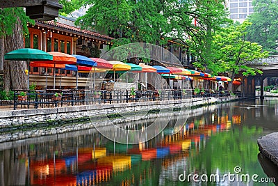 San Antonio, Texas, USA cityscape at the River Walk Stock Photo