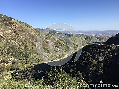 San Bernadino Mountains overlooking Inland Empire Southern California Stock Photo