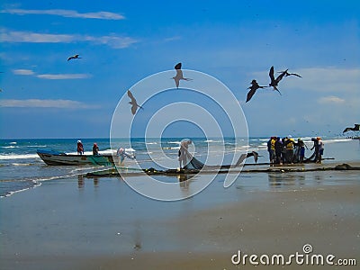 San Clemente beach in Ecuador Editorial Stock Photo