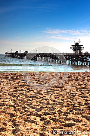 San Clemente Beach Pier Stock Photo