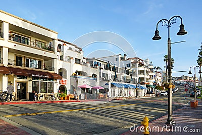 San Clemente city street in front of the pier before sunset time Editorial Stock Photo