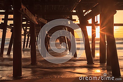 San Clemente pier at sunset in the fall Stock Photo