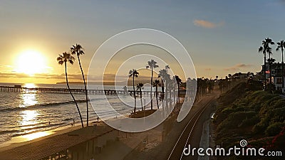 San Clemente Pier at Sunset Stock Photo