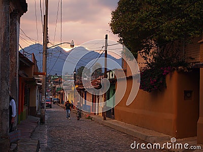 Streets of San Cristobal de las Casas, former capital city of Chiapas, Mexico Editorial Stock Photo