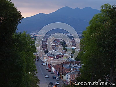 Streets of San Cristobal de las Casas, former capital city of Chiapas, Mexico Stock Photo