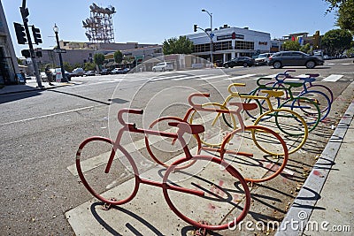 SAN DIEGO, CA - JULY 12 2017: getting ready for annual Pride Festival and Parade Editorial Stock Photo