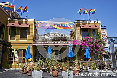 SAN DIEGO, CA - JULY 12 2017: getting ready for annual Pride Festival and Parade Editorial Stock Photo