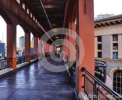 Hall way in Westfield Horton Plaza Shopping Center Editorial Stock Photo