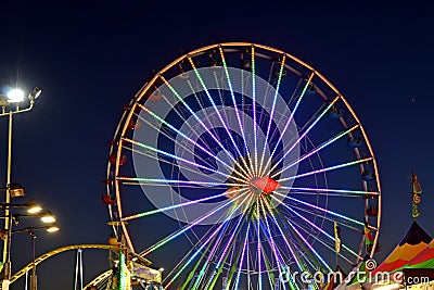 San Diego County Fair Scene At Night Editorial Stock Photo