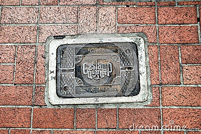 San Diego Gaslamp Quarter utility cover Stock Photo