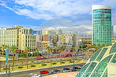 San Diego Gaslamp skyline Editorial Stock Photo