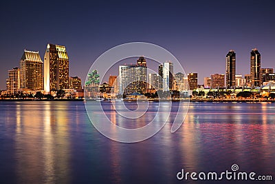 San Diego Skyline at Dusk Stock Photo