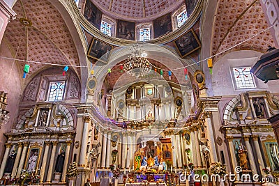 San Felipe Neri Church Facade San Miguel de Allende, Mexico Stock Photo