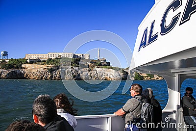 San Francisco Alcatraz Island from Tour Boat Editorial Stock Photo