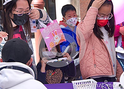 Participants at the CYC Spring Festival at Waverly Place in Chinatown, San Francisco Editorial Stock Photo