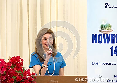 Maryam Muduroglu speaking at Nowruz celebration at City Hall Editorial Stock Photo