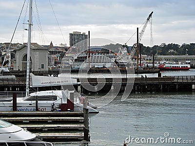 Boats Docked At San Francisco's Marina Pier 39 Editorial Stock Photo