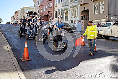 San Francisco, CA, USA - March, 2016: Segway tours in the city Editorial Stock Photo