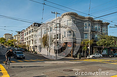 Haight-Ashbury in San Francisco, CA Editorial Stock Photo