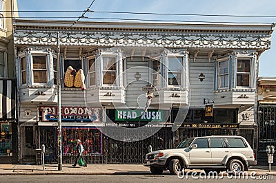 Haight-Ashbury in San Francisco, CA Editorial Stock Photo