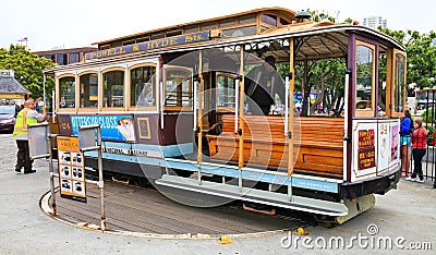 San Francisco Cable Car Turntable Editorial Stock Photo