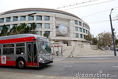 San Francisco, California: SFMTA MUNI San Francisco Municipal Tranportation Agency Bus Editorial Stock Photo