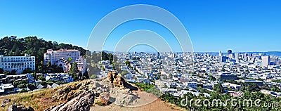 San Francisco, skyline, Corona Heights, hill, hilltop, aerial view, California, United States of America, Usa Stock Photo