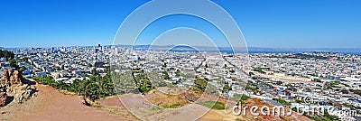 San Francisco, skyline, Corona Heights, hill, hilltop, aerial view, California, United States of America, Usa Stock Photo