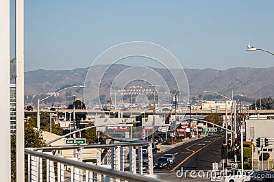 SAN FRANCISCO, CALIFORNIA, UNITED STATES - 30 October 2022: South San Francisco The Industrial City hillside sign Editorial Stock Photo