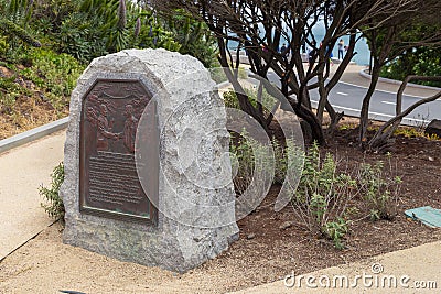 Obelisk dedicated to the memory of Joseph Strauss, San Francisco, USA Editorial Stock Photo