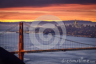 San Francisco City at Sunrise Stock Photo