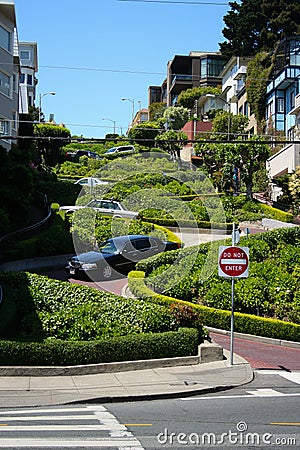 San Francisco crooked street - Lombard street Stock Photo