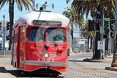 San Francisco - F-Line Street Cars Editorial Stock Photo