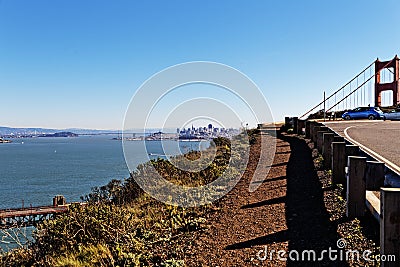 San Francisco and Golden Gate bay bridge Stock Photo