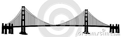 San Francisco Golden Gate Bridge Clip Art Stock Photo