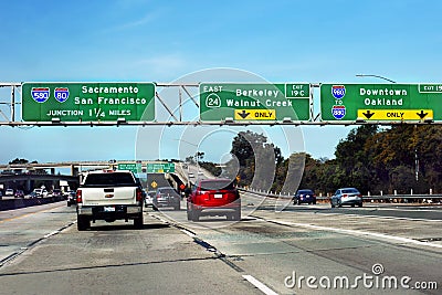 San Francisco Highway Traffic Oakland Bridge Cars Editorial Stock Photo