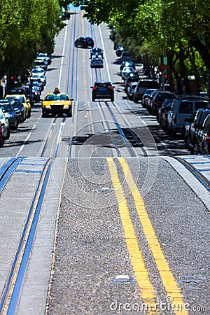 San Francisco Hyde Street Nob Hill in California Stock Photo