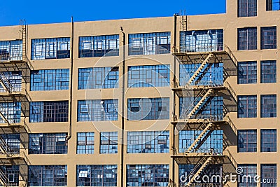 San Francisco industrial vintage buildings in California Stock Photo