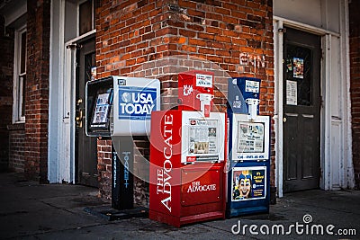 San Francisco Newspaper Vending Machine USA Editorial Stock Photo