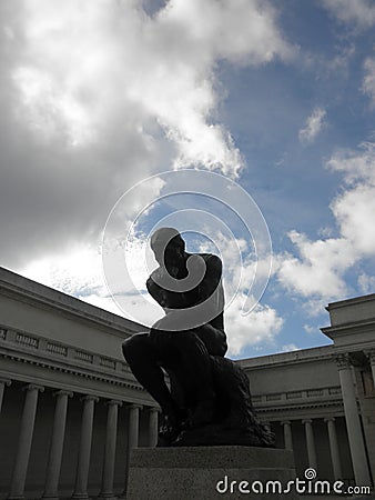 Thinker by Rodin at the Legion of Honor Editorial Stock Photo