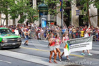 San Francisco Pride Parade Commitee Banner Editorial Stock Photo