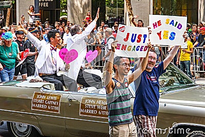 San Francisco Pride Parade Gay Married Couple Editorial Stock Photo