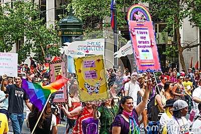 San Francisco Pride Parade PFLAG Members Editorial Stock Photo