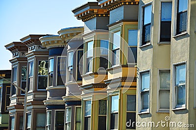 San Francisco Row Houses Stock Photo